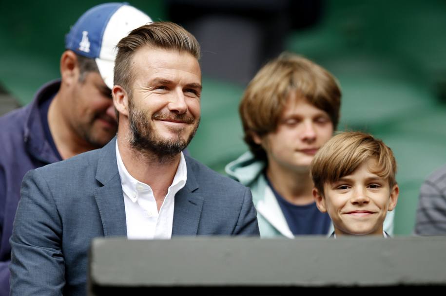 David Beckham e il figlio Romeo (Action Images)